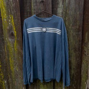Vintage / Y2K Adidas Embroidered Logo Patch Mens Large Long Sleeve Tee Navy Blue